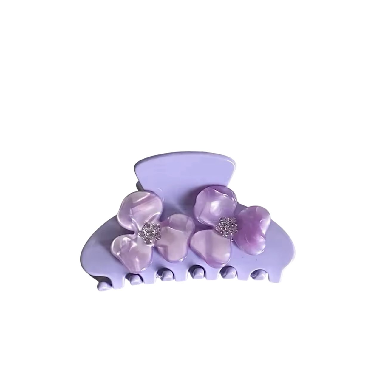 Floral mini clip in lilac