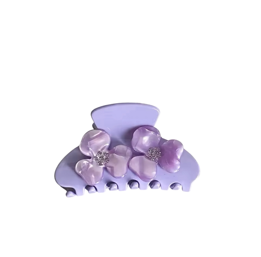 Floral mini clip in lilac